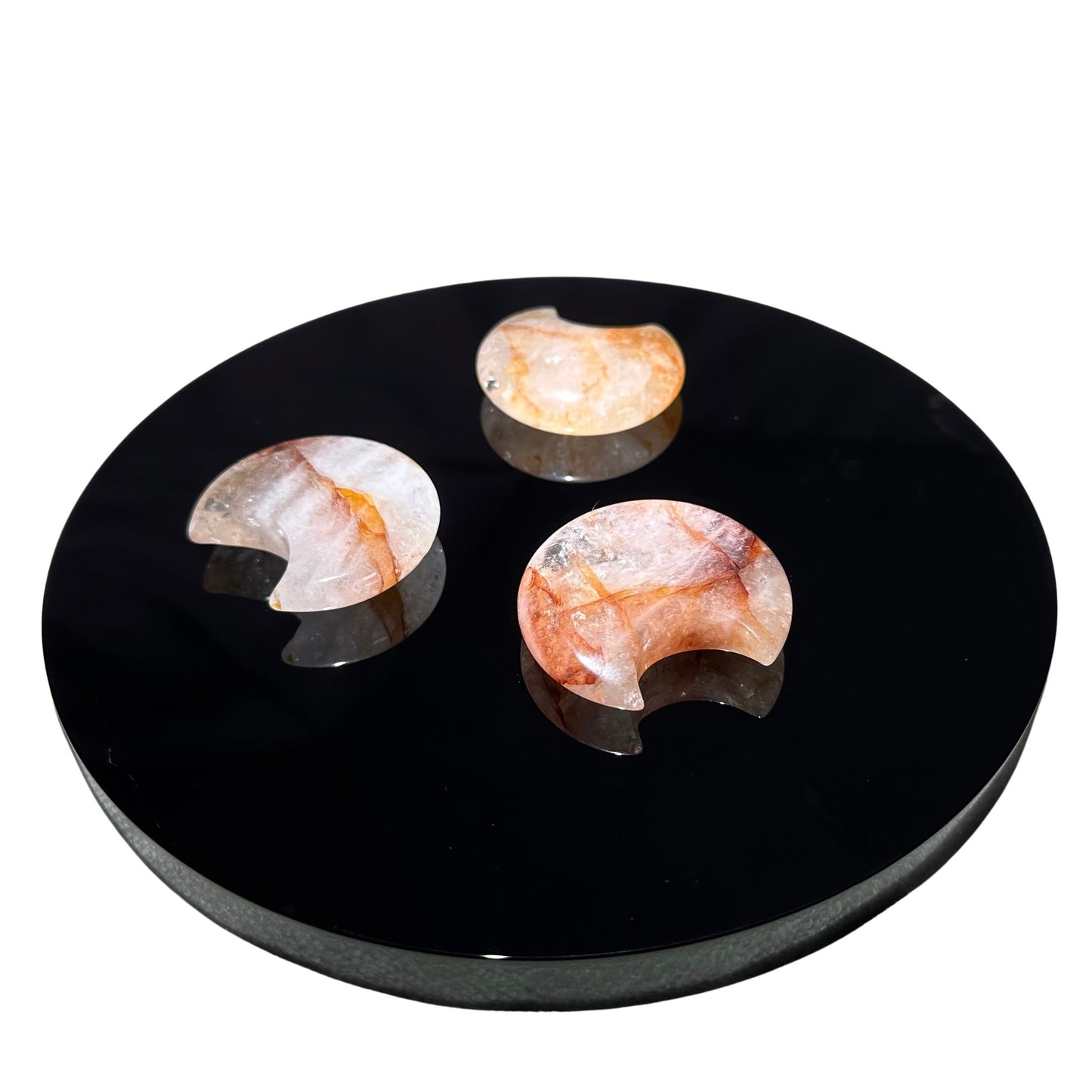 Feuer Quarz Mond mit Halter